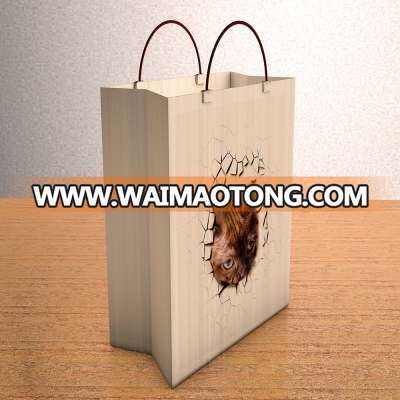 Custom cute cat design gift paper shopping bag custom paper shopping bag